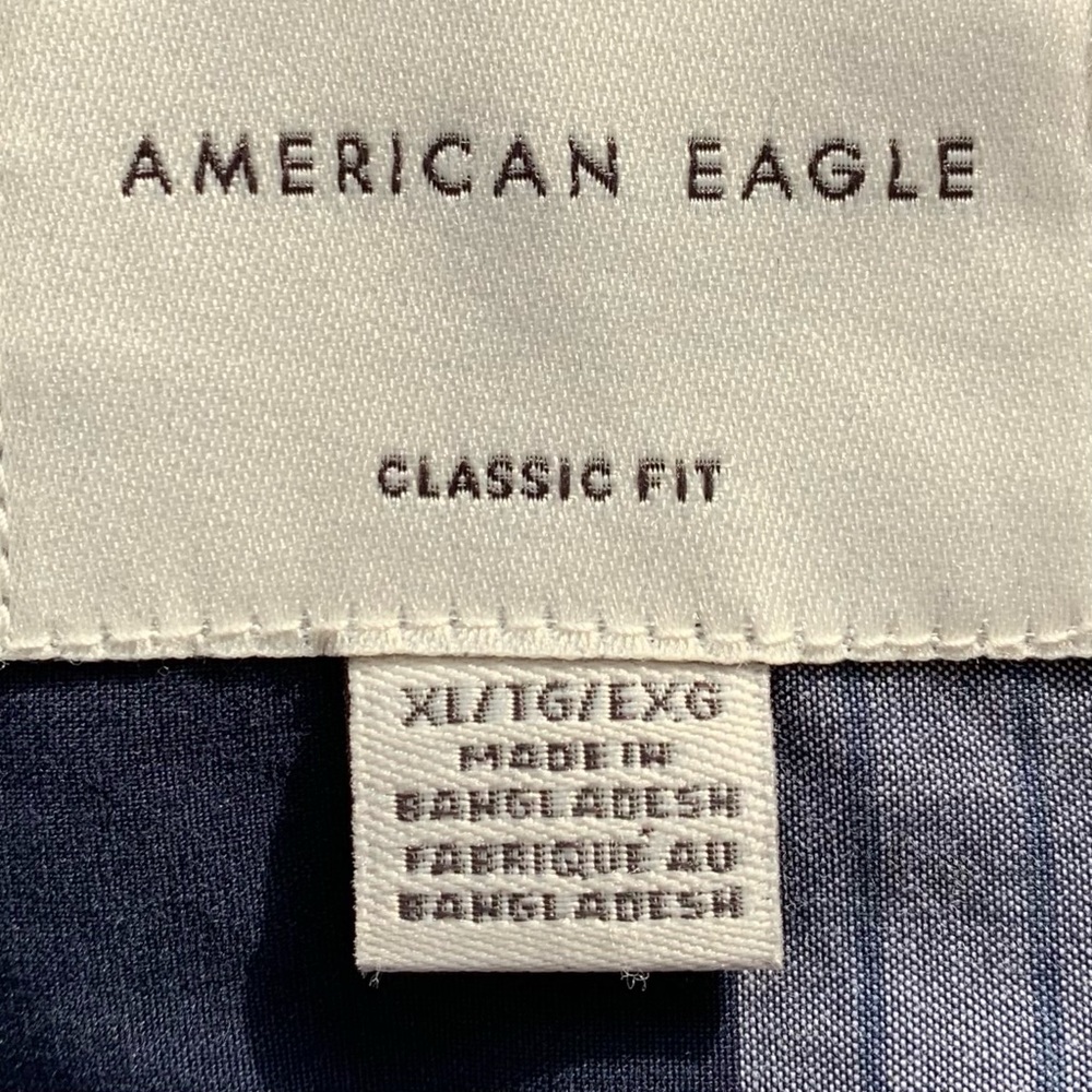 American Eagle Blue Buffalo Plaid Classic Fit Shirt - Picture 4 of 6